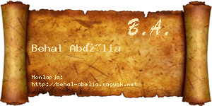 Behal Abélia névjegykártya